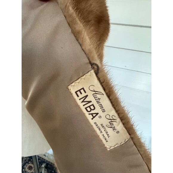 Vintage 50's Brown Mink Stole Capelet With front Pockets - Picture 13 of 16